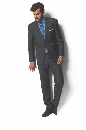 ROY ROBSON Suit, Italian GUABELLO Super 150 Grey in 46S