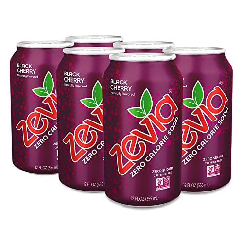 Zevia All Natural Soda, Black Cherry Zero, 12 Fl Oz (Pack of 6)