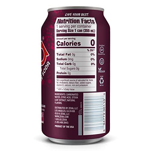 Zevia All Natural Soda, Black Cherry Zero, 12 Fl Oz (Pack of 6) thumbnail