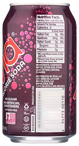 Zevia All Natural Soda, Black Cherry Zero, 12 Fl Oz (Pack of 6) thumbnail