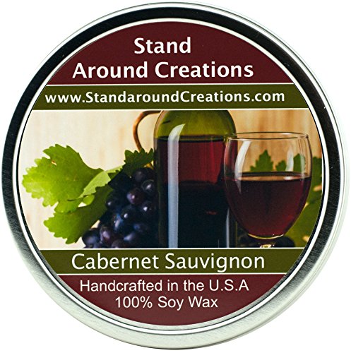 Premium 100% All Natural Soy Wax Aromatherapy Candle -16 Oz. Tin: Cabernet Sauvignon Wine: the Sweet Aroma of Wild Grapes Enhanced with Hints of Straw thumbnail