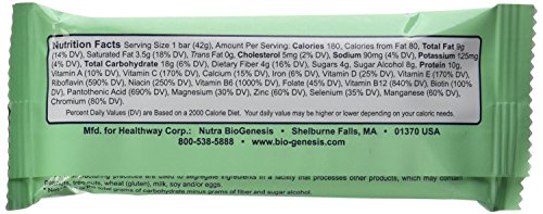 Nutra Biogenesis Ultra Low-Carb Chocolate Mint Food Bar - Protein Bar - 3 Pack