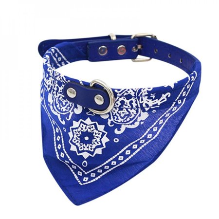 Sonbest Dog Bandanas Small Pet Scarf Pet Bandana for Dog Cotton Print Washable Bow Ties Collar Cat Dog Scarf Large Dog Accessories Blue XL