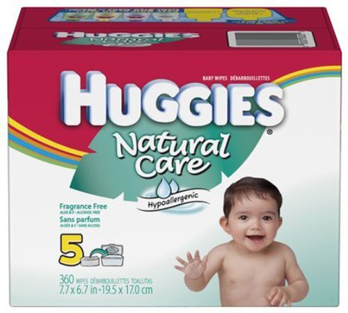 Huggies Natural Care Wipes, Fragrance Free, 360 Ct.