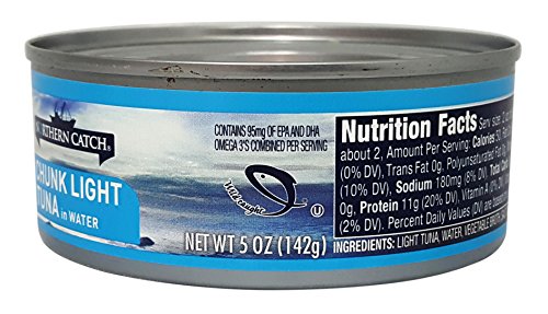 Wild-Caught Chunk Light Tuna in Water, (Pack of 12), 5 Oz Can - Northern Catch thumbnail