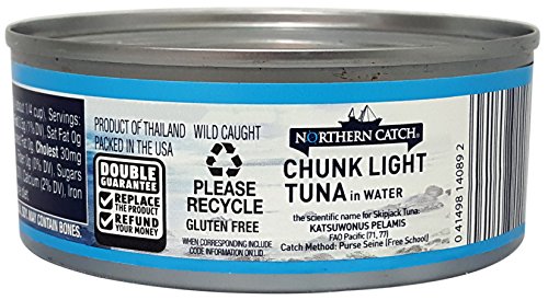 Wild-Caught Chunk Light Tuna in Water, (Pack of 12), 5 Oz Can - Northern Catch thumbnail