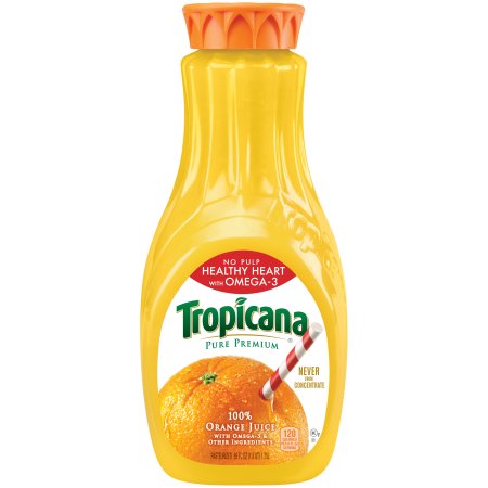 Tropicana Pure Premium Orange Juice Healthy Heart Omega3 No Pulp 59 Fluid Ounce Plastic Bottle