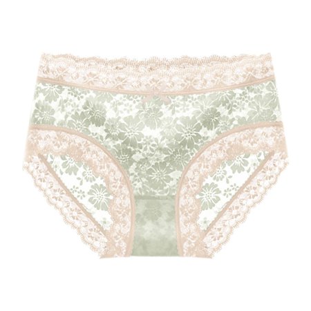 Roliyen Women S Underwear Panties Seamless Flower Print High-waist Lace Intimates