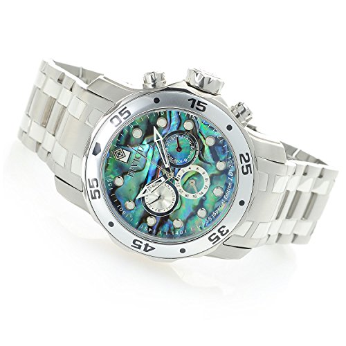 Invicta 38mm or 48mm Pro Diver Scuba Quartz Abalone Dial Bracelet Watch thumbnail