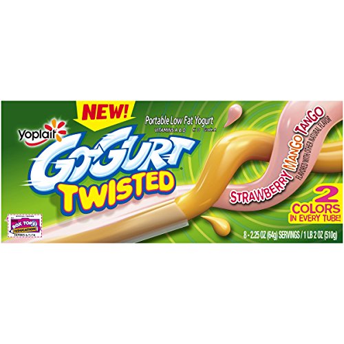 Yoplait, Go-gurt, Low Fat Yogurt, Twisted Strawberry Mango Tango