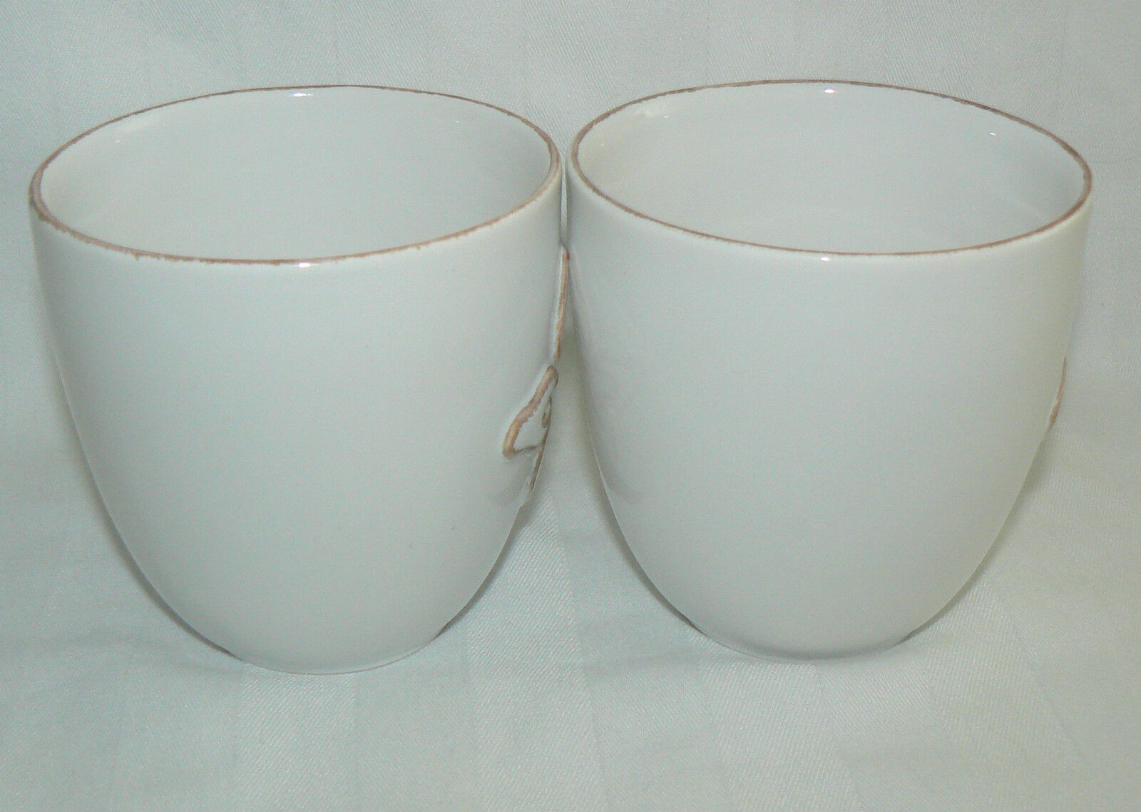 Starbucks 2008 12 Oz Pair Set of 2 Brown Flower Mugs Cups thumbnail