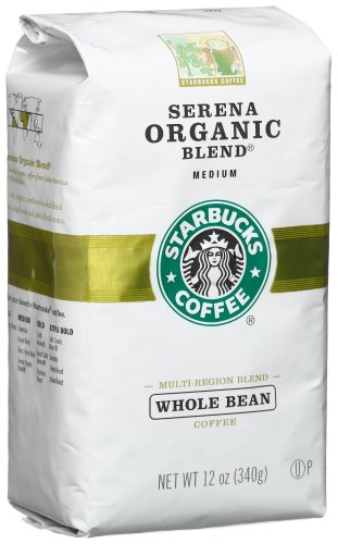 Starbucks Serena Blend Coffee, Organic, Whole Bean, 12-Ounce Bags (Pack of 3)