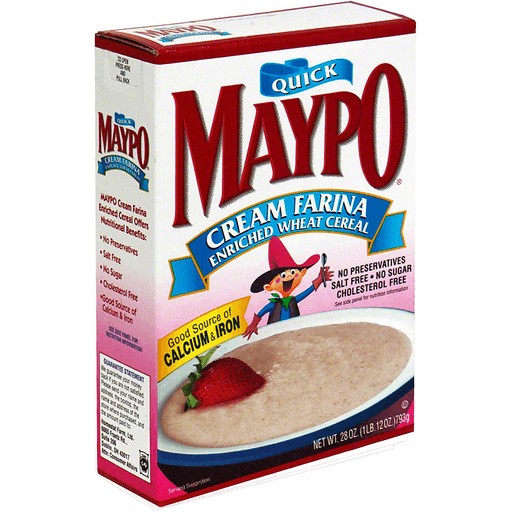 Homestate Farms Maypo Cream Farina Oatmeal Cereal, 28 Ounce -- 12 per case.