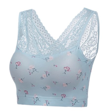 Roliyen Women S Casual Flowers Print Plus Size Wireless Ventilation Vest Bar