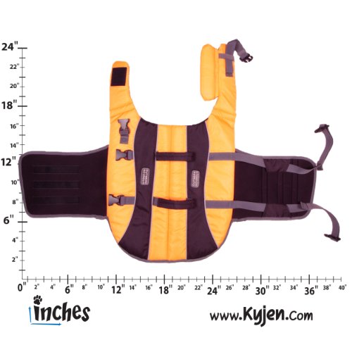 Kyjen 2518 Dog Life Jacket Quick Release Easy-Fit Adjustable Dog Life Preserver, Large, Orange thumbnail