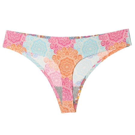 Roliyen 6PCS Ladies Briefs One-piece Panties Feminine Seamless Breathable Print Thong