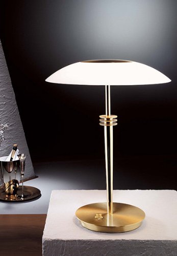 Holtkotter 6249 PBBB Three Light Table Lamp, Polished Brass/Brushed Brass Finish