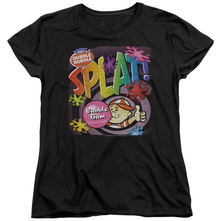 Dubble Bubble Splat Gum S/S Women S T-Shirt Black