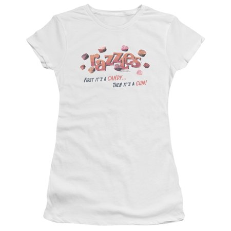 Dubble Bubble a Gum and a Candy S/S Junior Women S T-Shirt Sheer White