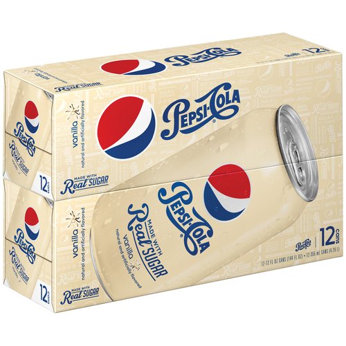 Pepsi Made with Real Sugar Cola Soda, 12 Fl. Oz., 12 Count