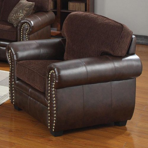 Coaster Florence Leather Chair, Chenille
