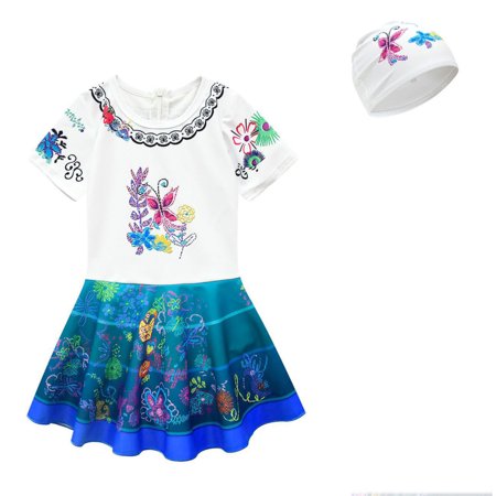 Magic Full House Girls One Piece Swimsuit 20198 140 Baby Girl One Piece Bathing Suit Tulle Beachwear Summer Short-Sleeved Swimsuit
