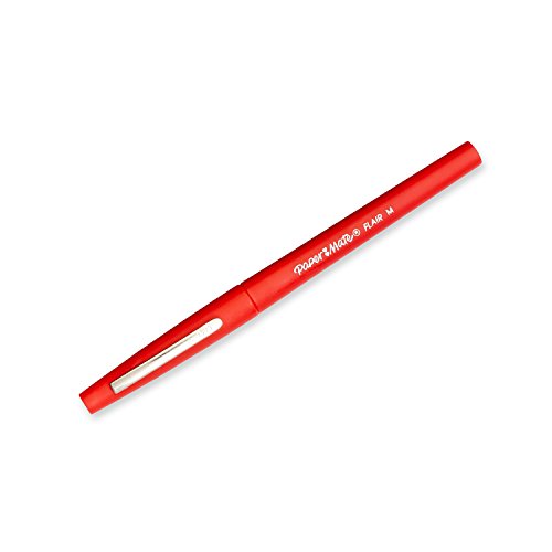Paper Mate Flair Porous-Point Felt Tip Pen, Medium Tip, 12-Pack, Red (8420152)