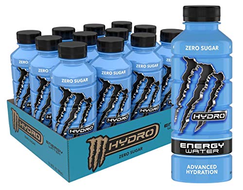 (12 Bottles) Monster Hydro Zero Sugar  Energy + Water  20 Fl Oz