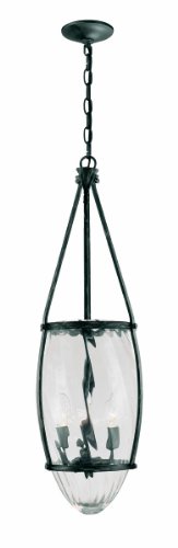 World Imports 5954-93 Crystal Elegance Collection 3-Light Hanging Pendant, Natural Iron