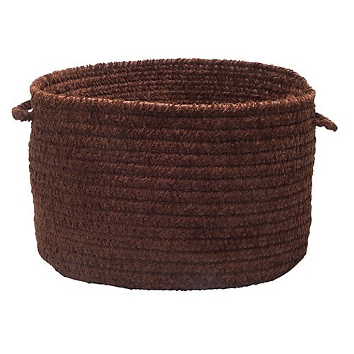 Colonial Mills Simple Chenille Utility Basket, 14 by 10-Inch, Chocolate