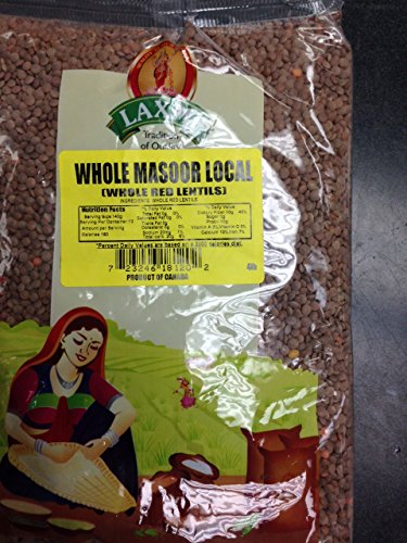 Laxmi Whole Masoor Red Lentils - 4 Lb (1.81 Kg)