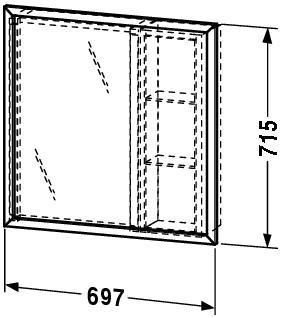Duravit 9801 Frame and Cabinet for Recessed Mirror Cabinet 9797 from Multibox Series