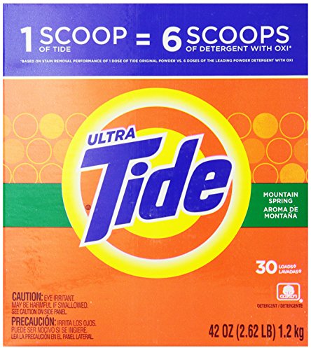 Tide Ultra Mountain Spring Scent Powder Laundry Detergent, 30 Loads, 42 Oz
