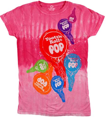 Tootsie Pop Collage Tie Dye Juniors T-shirt-medium