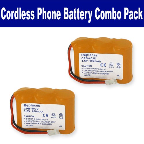 GE 2-6755 Cordless Phone Combo-Pack Includes: 2 X EM-CPB-403D Batteries