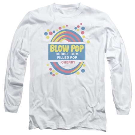 Tootsie Roll Blow Pop Label Long Sleeve Adult 18/1 T-Shirt White