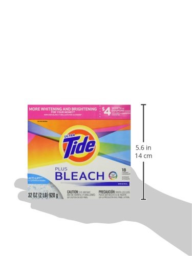 Tide Ultra Plus Bleach Original Scent Powder Laundry Detergent, 18 Loads, 32 Oz