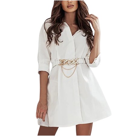 Womens Summer Dresses 2022 Women S Fashion Bohemian V-neck Loose Half Sleeve Print Long Dress+Belt Casual Dresses for Women 3443