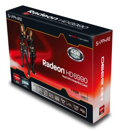 Sapphire Radeon HD 6990 4GB DDR5 DVI-I/QUAD MINI DP PCI-Express Graphics Card 100310SR thumbnail