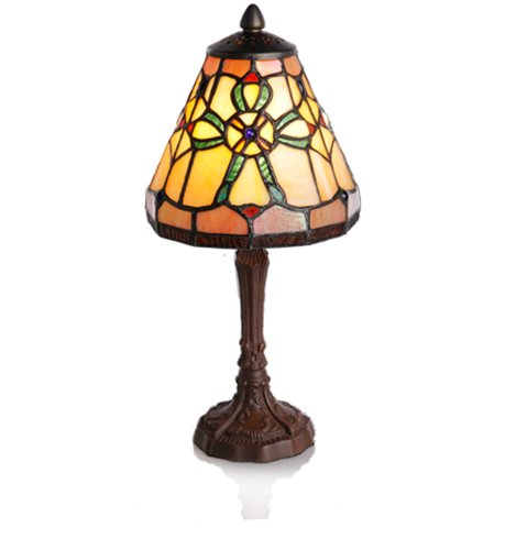 River of Goods 9905 13-Inch Amber Stained Glass Accent Lamp, 1-Pack