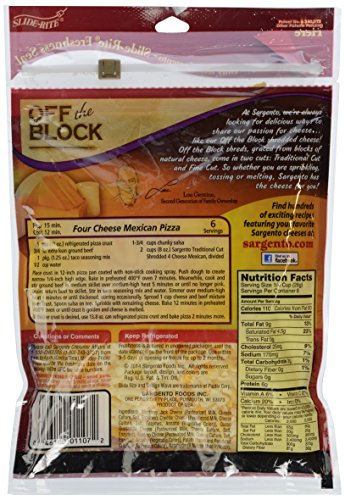 Sargento Off the Block 4 Cheese Mexican Traditional Cut Shredded Cheese, 8 Oz. thumbnail