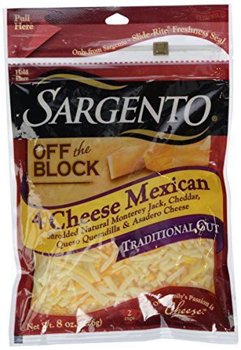 Sargento Off the Block 4 Cheese Mexican Traditional Cut Shredded Cheese, 8 Oz. thumbnail