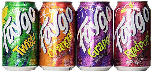 Faygo Variety Flavor Soda, 6-redpop, 6-twist, 6-orange, 6 Grape; 12-fl. Oz. Cans, 24-pack