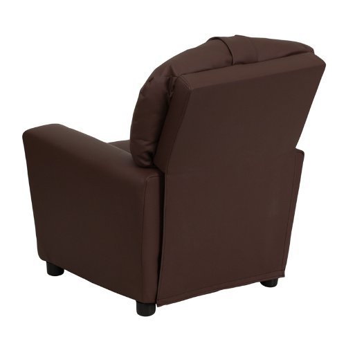 Cuero BT-7950-R-BRN-LEA-GG Contemporáneo Marrón Niños Reclinable Con Holder Copa thumbnail