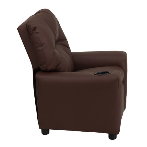 Cuero BT-7950-R-BRN-LEA-GG Contemporáneo Marrón Niños Reclinable Con Holder Copa thumbnail