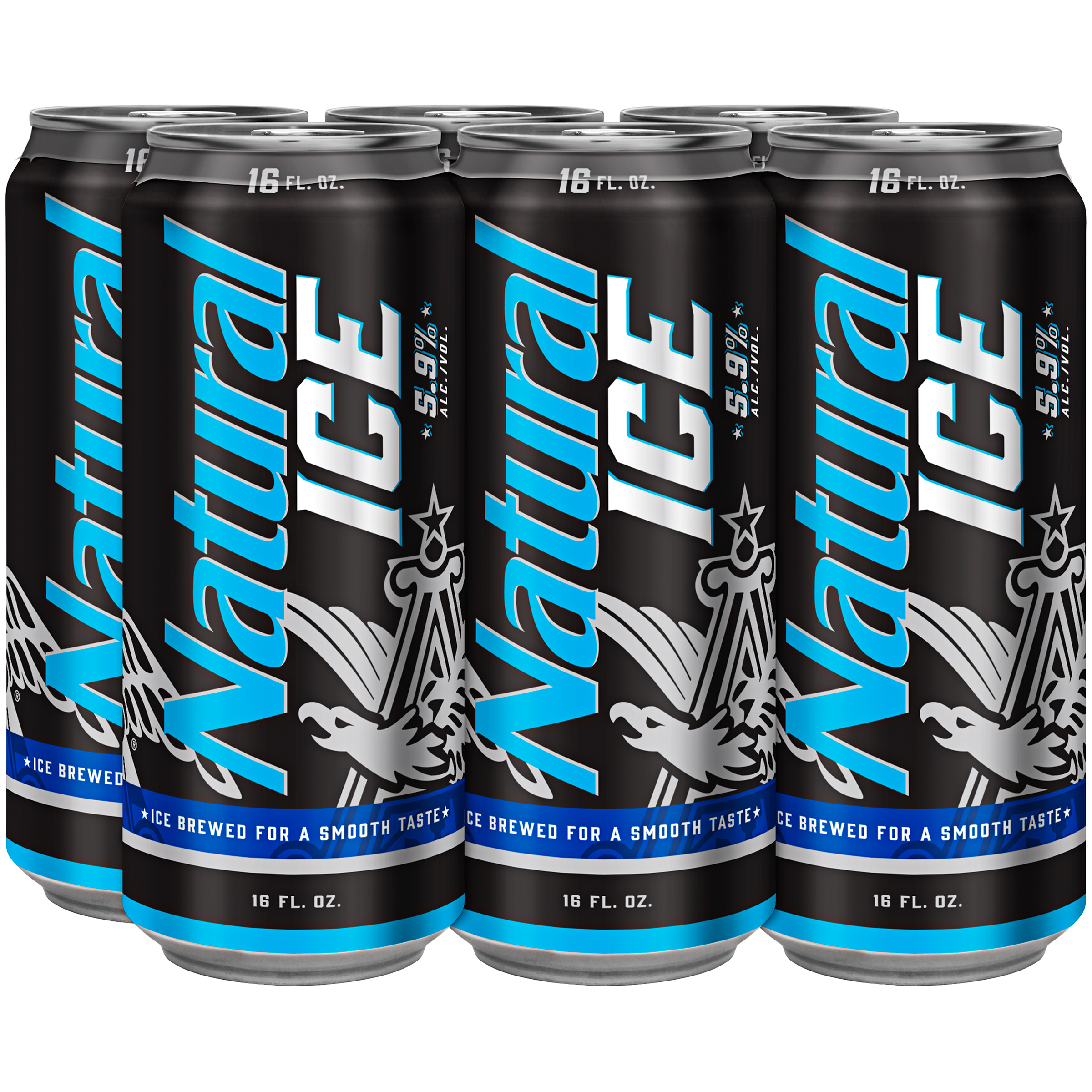 Natural Light Ice Lager - Beer - 6x 16oz Cans