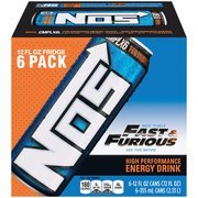 NOS High Performance Energy Drink, 12 Fl Oz, 6 Count(Case of 2)