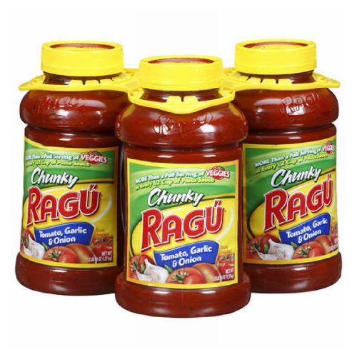 Ragu Chunky Tomato  Garlic and Onion Pasta Sauce  3 Pk./45 Oz.