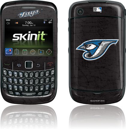 MLB - Toronto Blue Jays - Toronoto Blue Jays - Solid Distressed - BlackBerry Curve 8530 - Skinit Skin thumbnail
