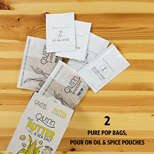 Quinn Popcorn Microwave Popcorn - Made with Organic Non-GMO Corn - Great Snack Food for Movie Night {Butter & Sea Salt, 1 Box} thumbnail
